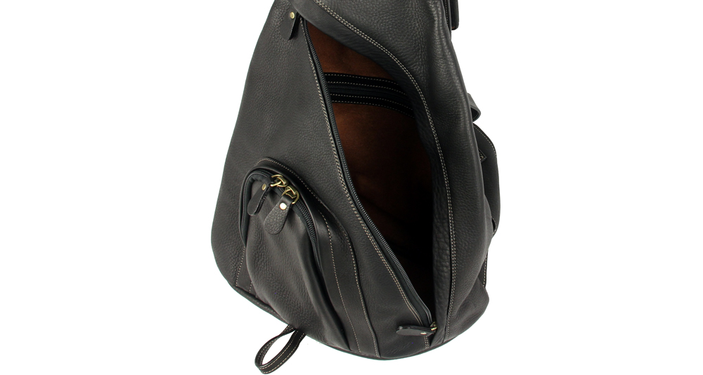 женский рюкзак на одну плечевую лямку черного цвета
