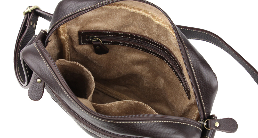 кожаная мужская сумка для документов коричневого цвета