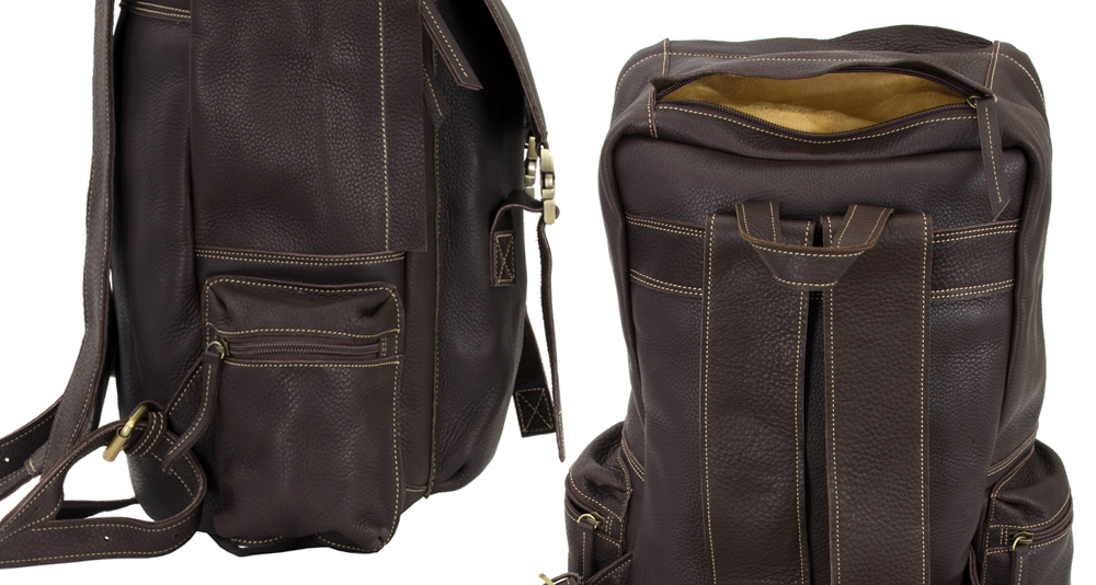 мужской городской рюкзак из кожи с карманами
