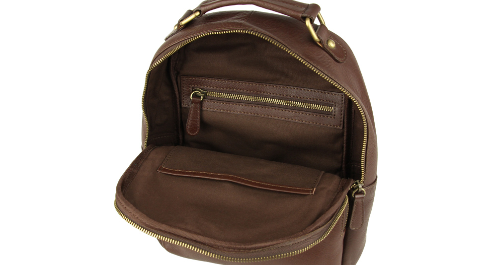 рюкзак из коричневой натуральной кожи городской