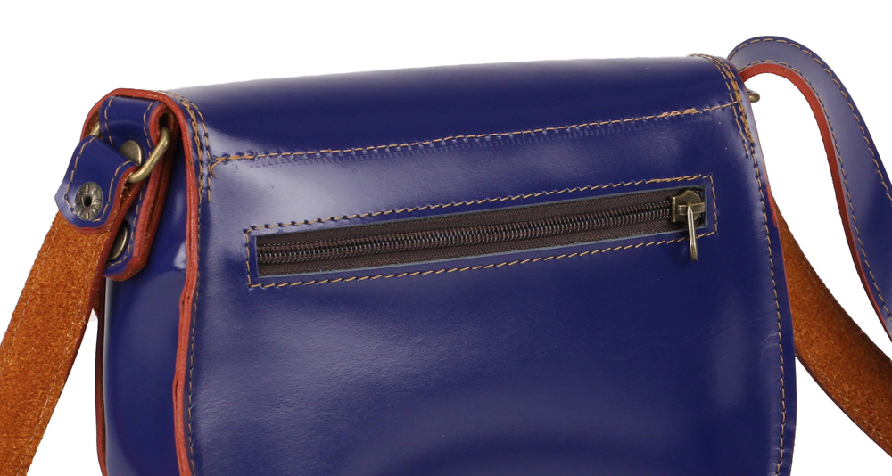 bufalo s-07 женская синяя сумочка из телячьей кожи topgrain