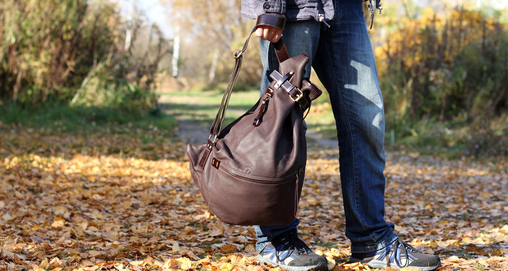 коричневый рюкзак-мешок