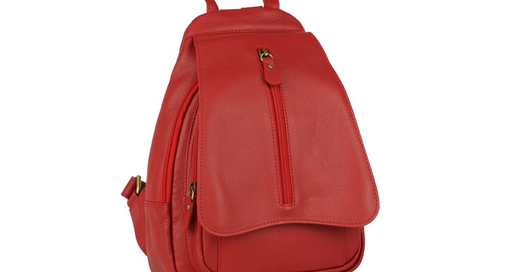 купить красный женский рюкзак из натуральной кожи