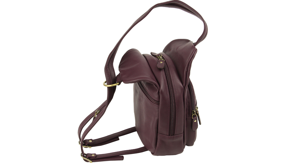 купить рюкзак для девушки из натуральной кожи фиолетоовый