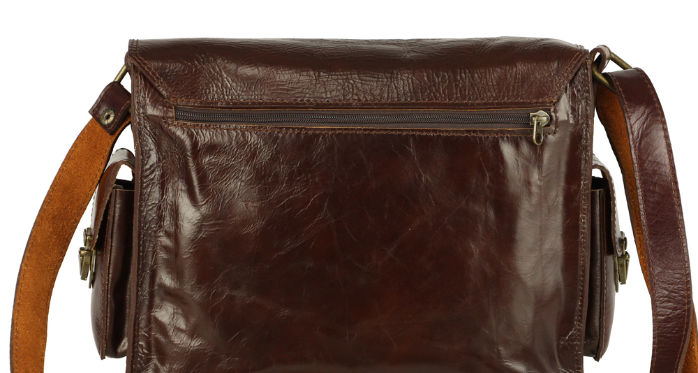 кожаная сумка-мессенджер коричневого цвета для мужчины