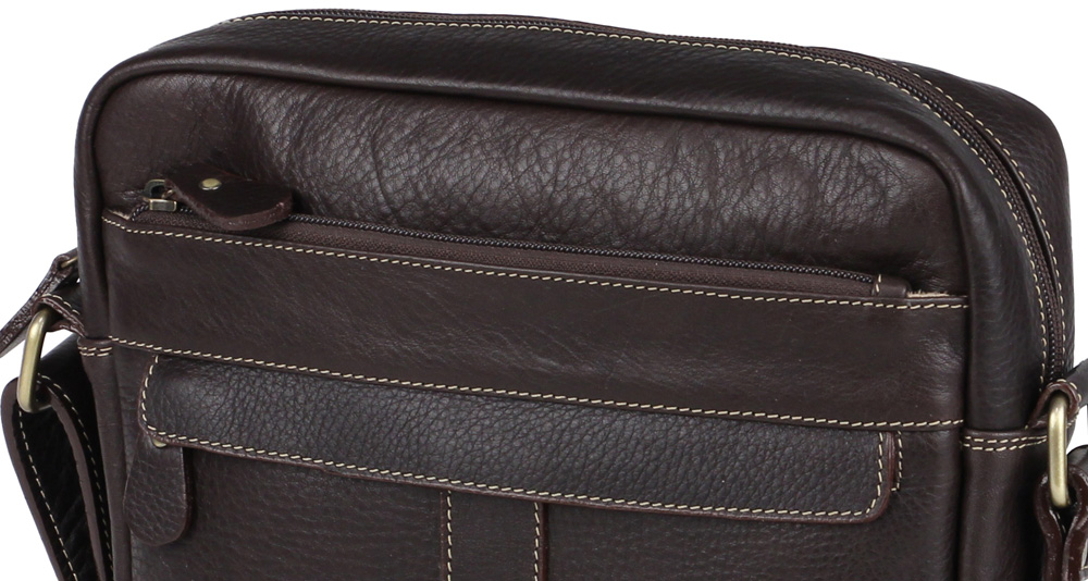 коричневая деловая сумка из натуральной кожи