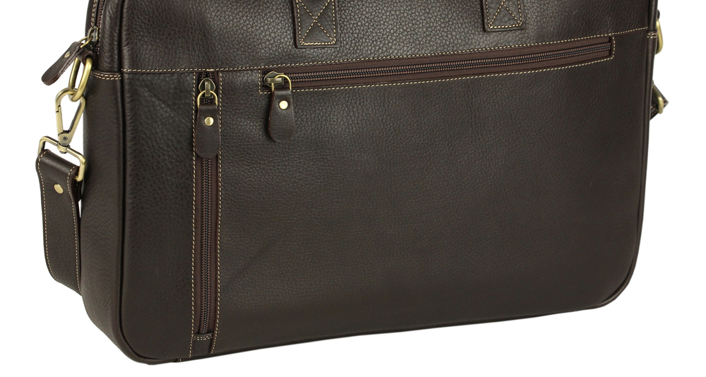 кожаная сумка для шестнадцати дюймового ноутбука коричневая