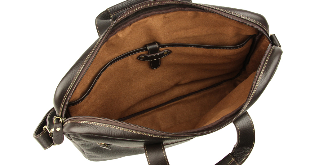 большая кожаная сумка коричневого цвета для ноутбука