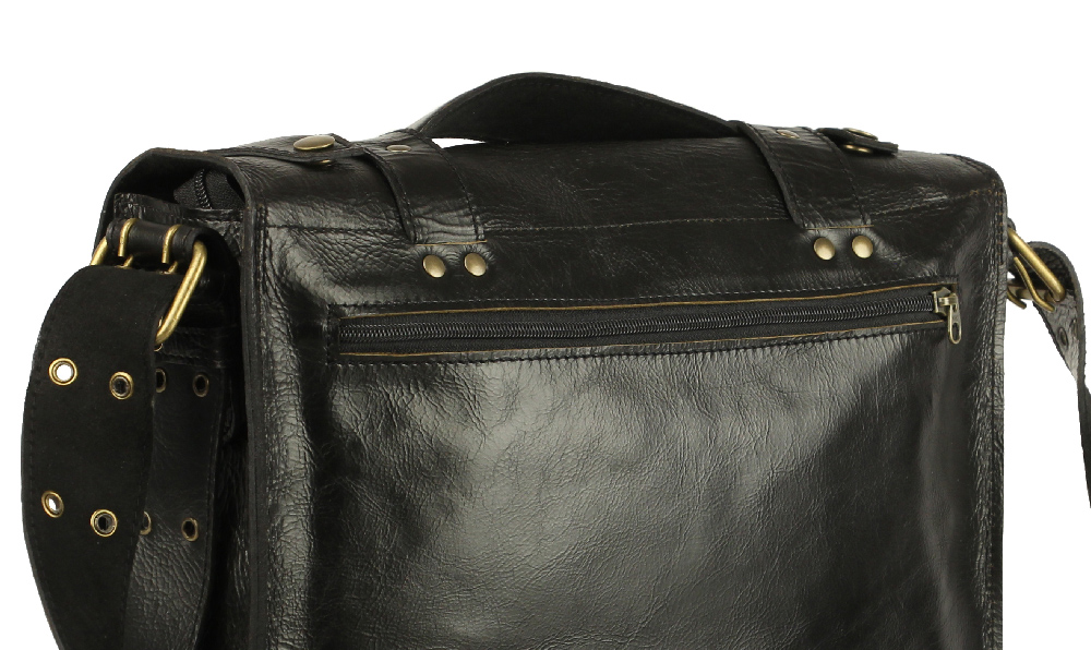женский кожаный портфель черного цвета