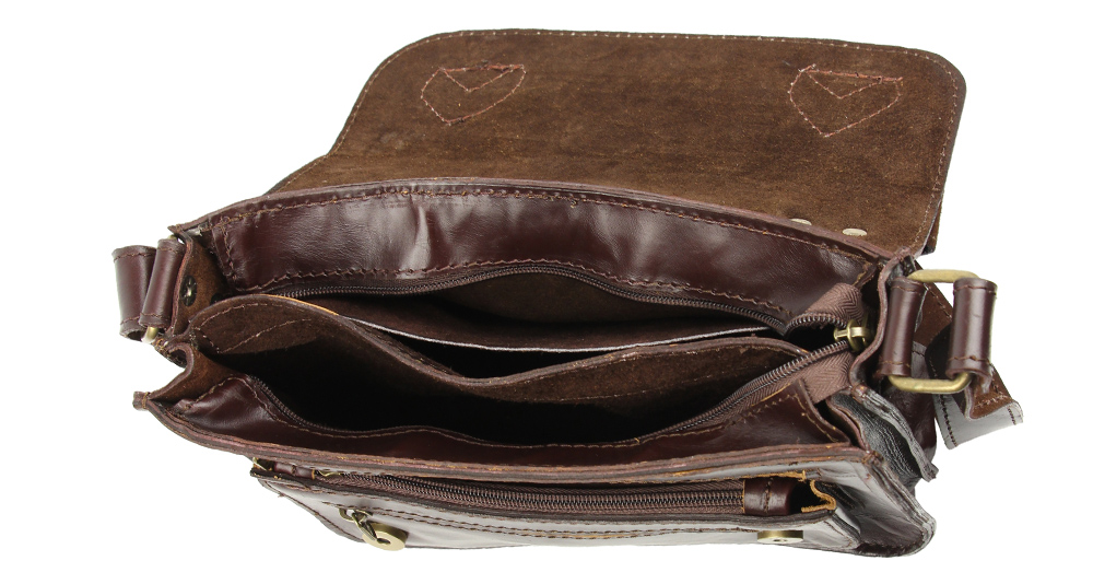 винтажная мужская сумка из натуральной кожи шоколадного цвета