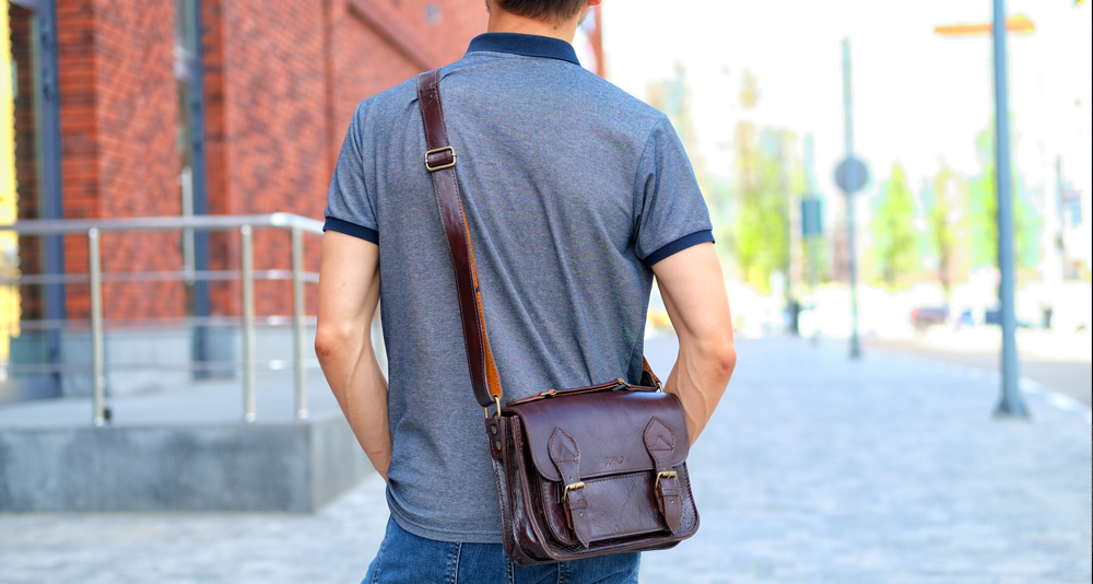 кожаный портфель в винтажном стиле коричневый