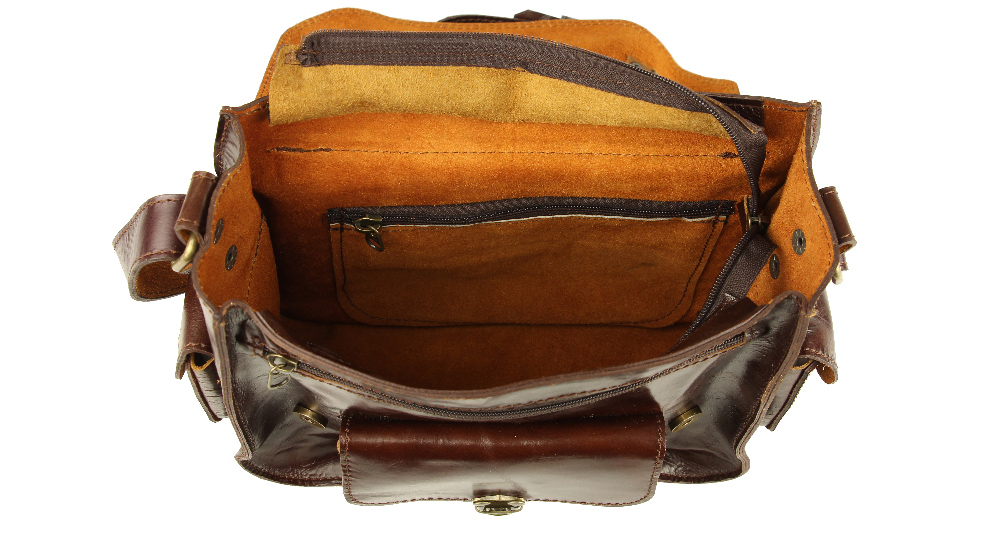 винтажная мужская сумка из натуральной кожи коричневого цвета