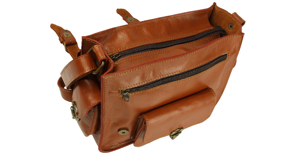 кожаная сумка на плечё из натуральной кожи терракотового цвета