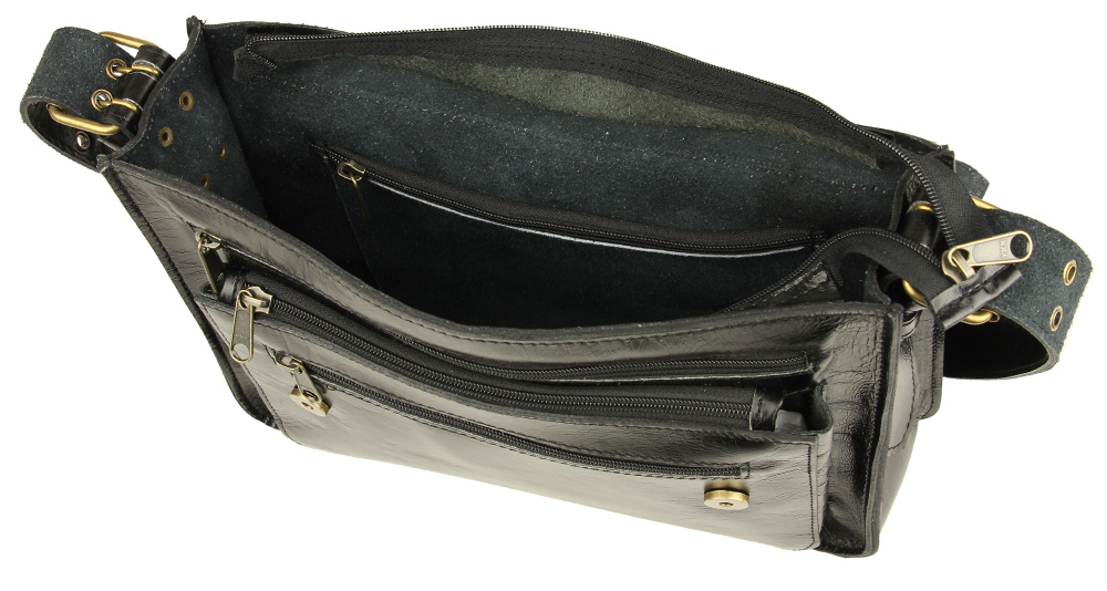 компактный мужской портфель из натуральной кожи чёрного цвета