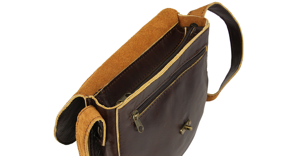 bufalo s-07 сумочка из кожи коричневого цвета