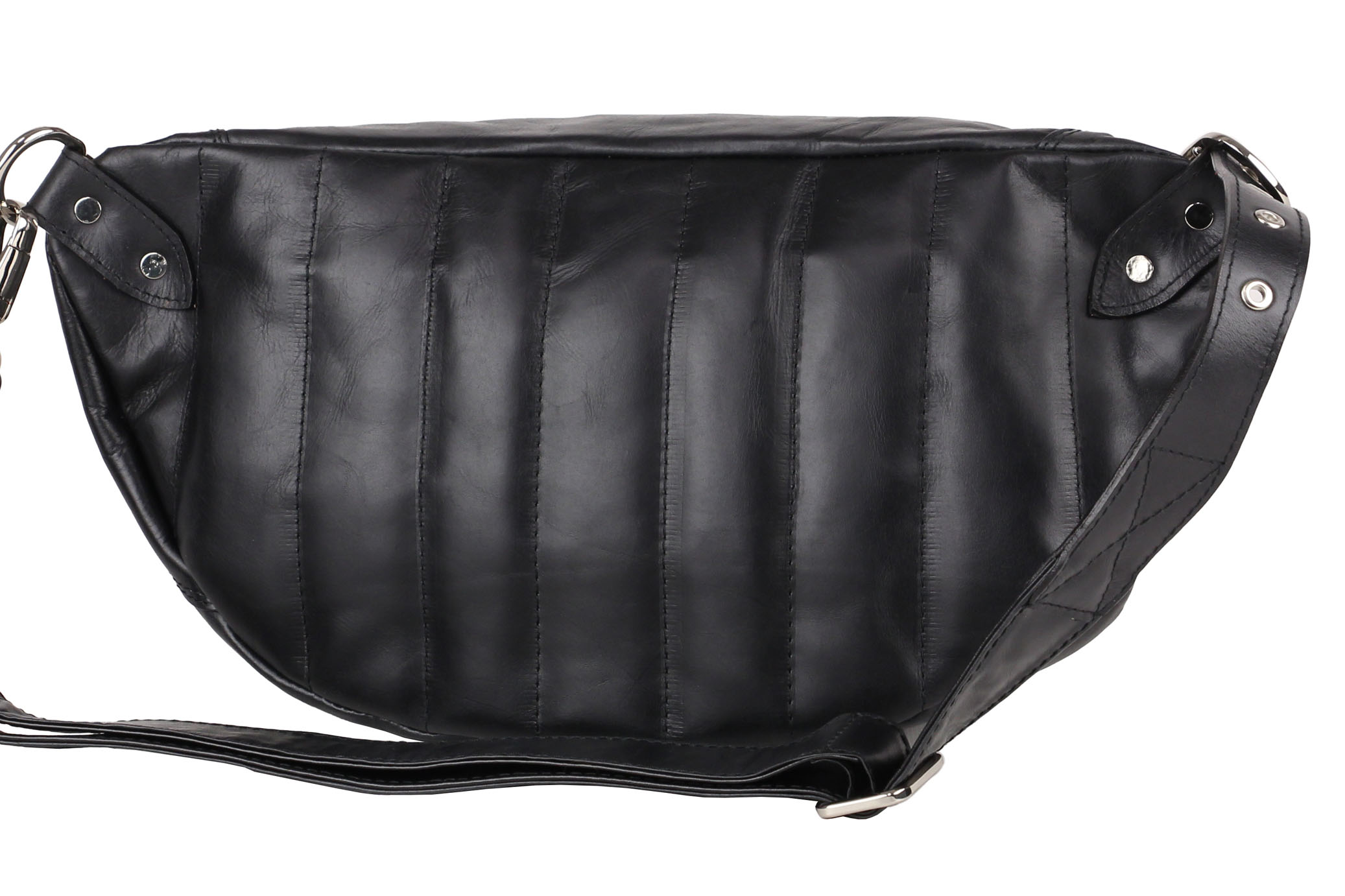 сумка в стиле унисекс из кожи черного цвета