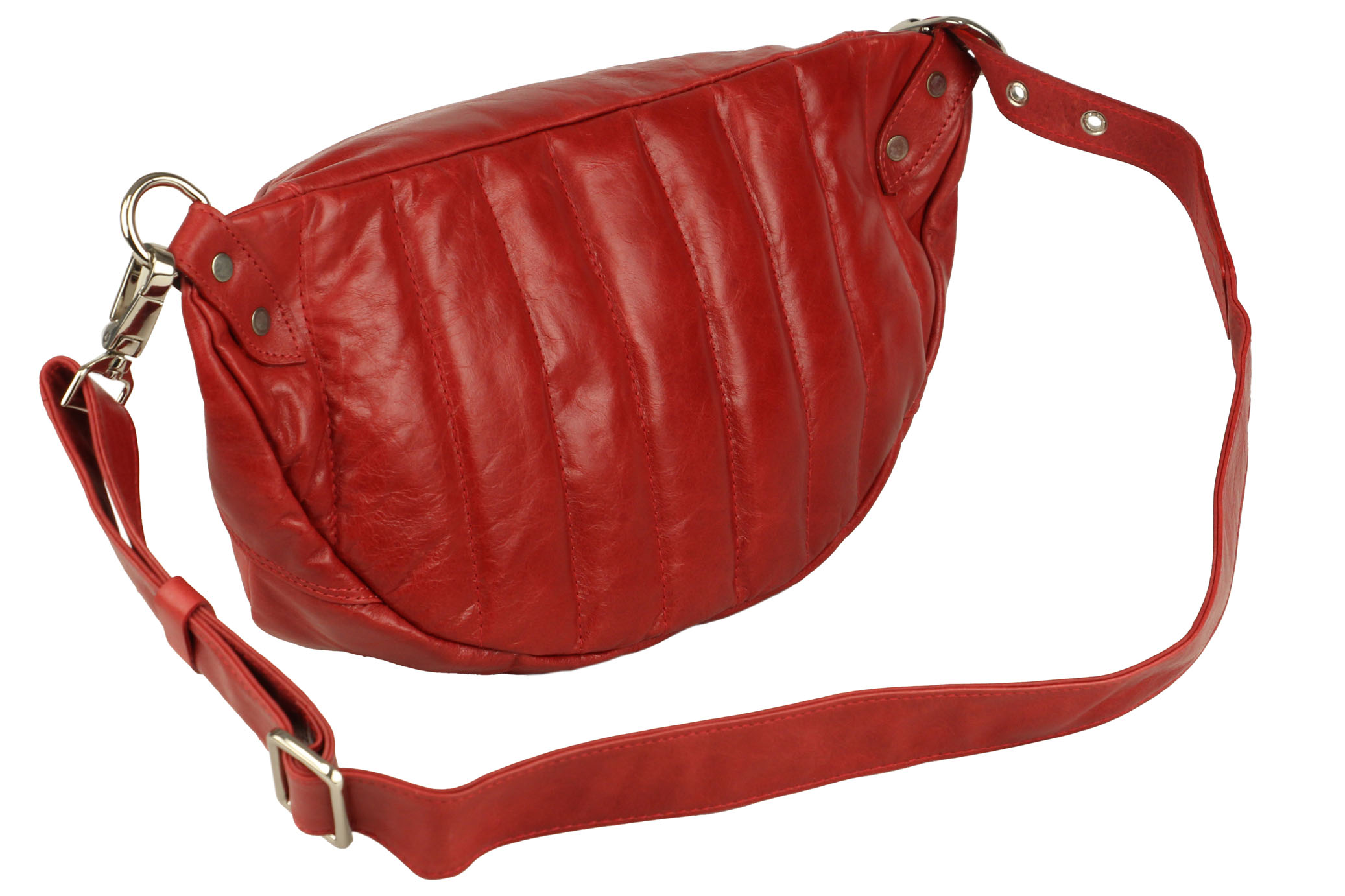 сумка в стиле унисекс из кожи красного цвета