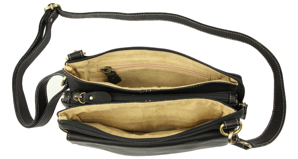 Bufalo SJ-05L black сумочка из кожи черного цвета