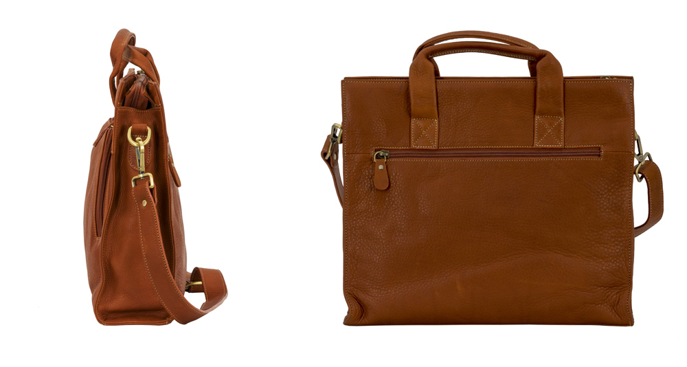 оранжевая кожаная деловая сумка для документов и ноутбука из мягкой 100% кожи