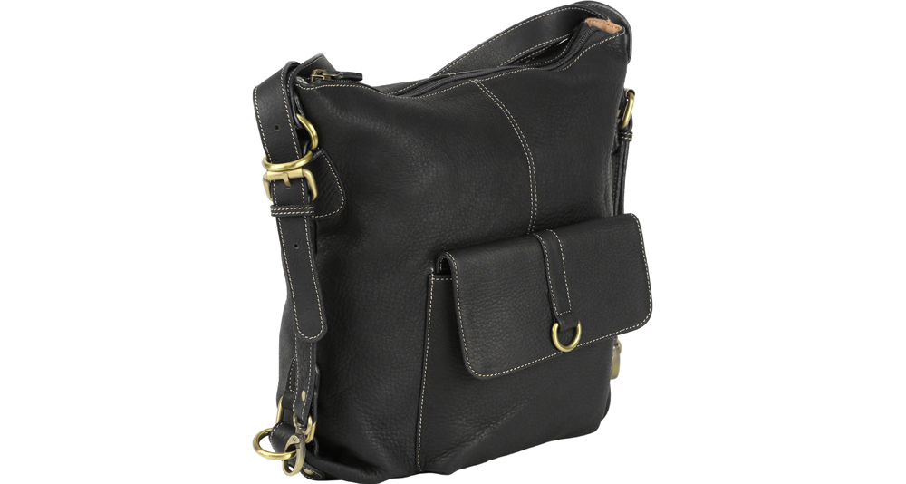 чёрная женская сумка-рюкзак из натуральной кожи