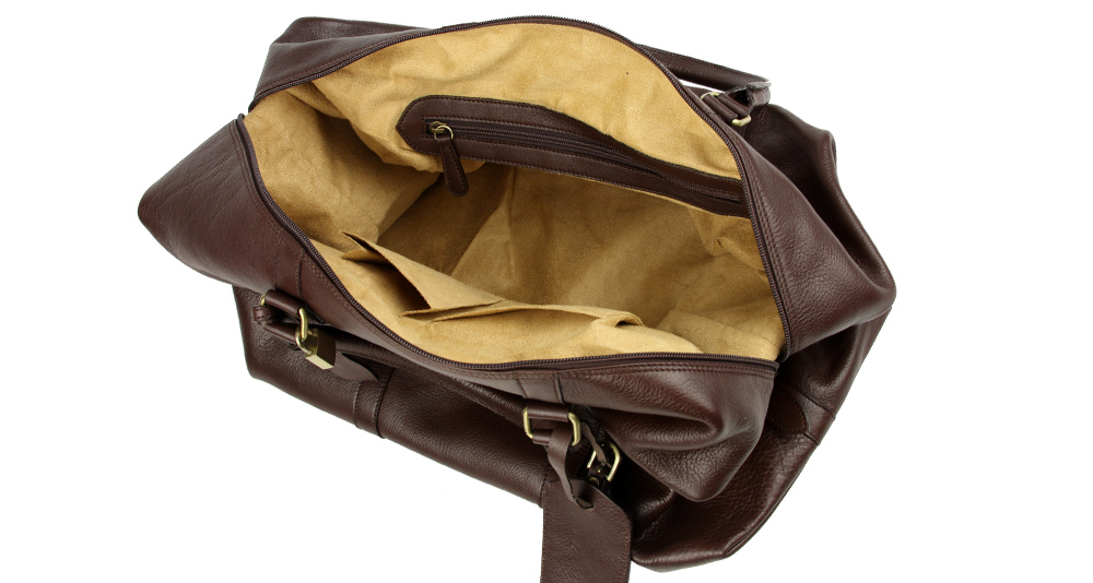 коричневая кожаная сумка для командировок