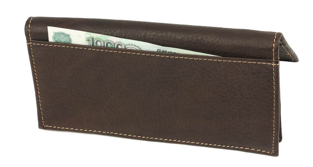 большой мужской кошелек коричневого цвета из натуральной кожи под бумажные деньги и карты