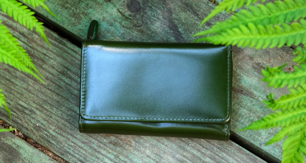 кошелек из гладкой кожи зеленого цвета