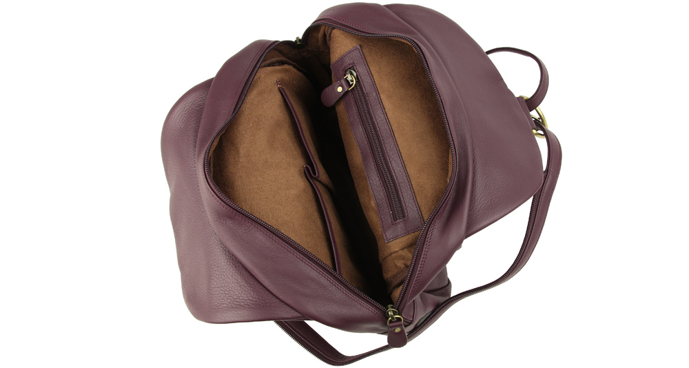 фиолетовый кожаный рюкзак