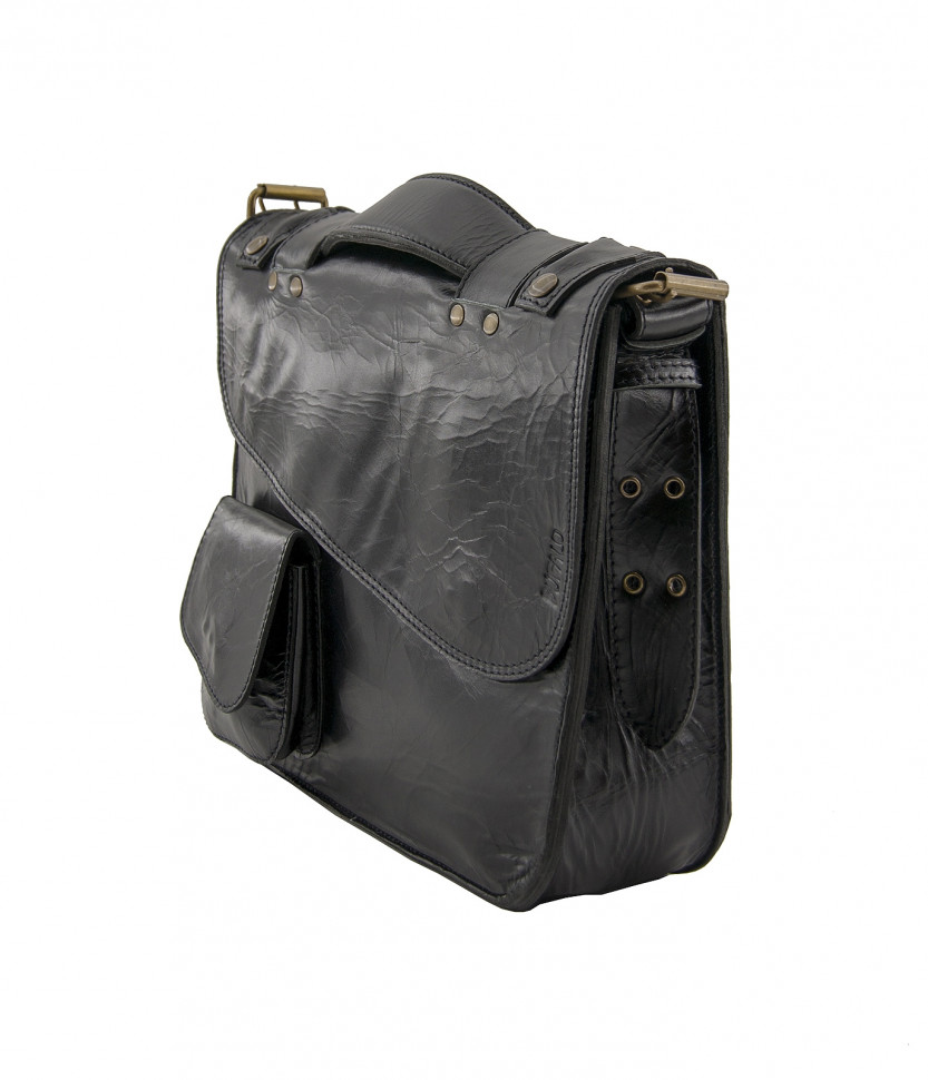 Деловой портфель Bufalo LB-04 черный с наплечным ремнем