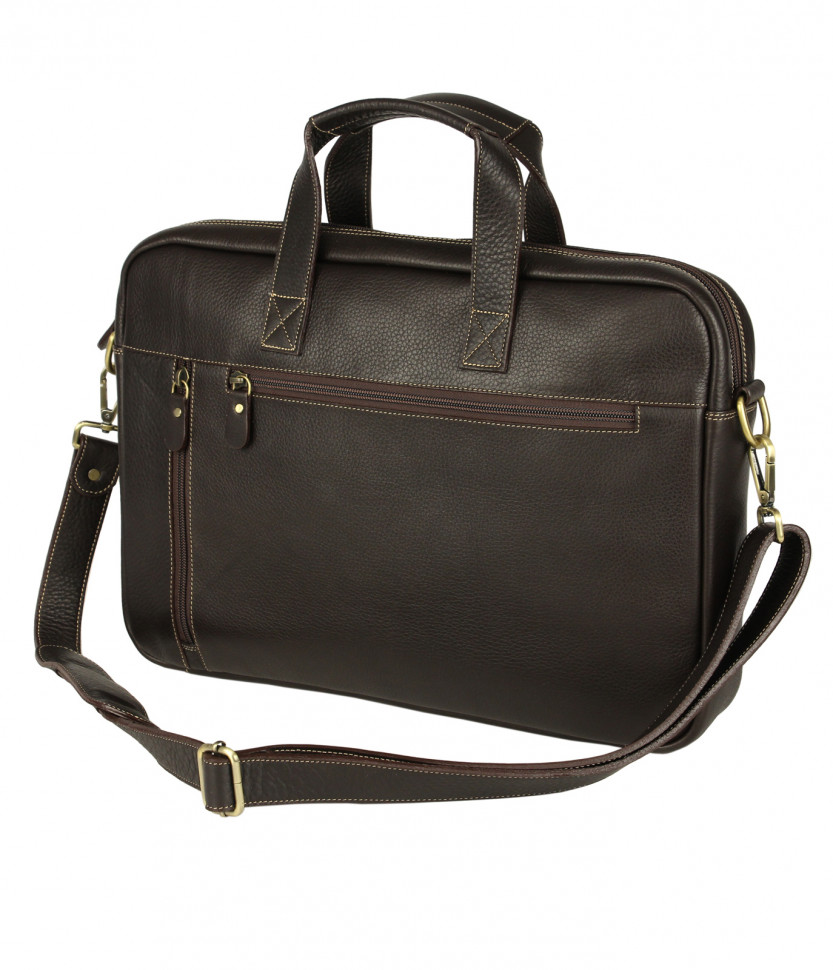 Мужская деловая сумка из мягкой кожи коричневого цвета Bufalo UJ-19