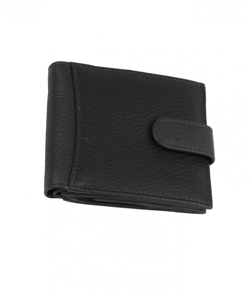 Мужской кошелёк из мягкой кожи чёрного цвета Bufalo WLJ-39