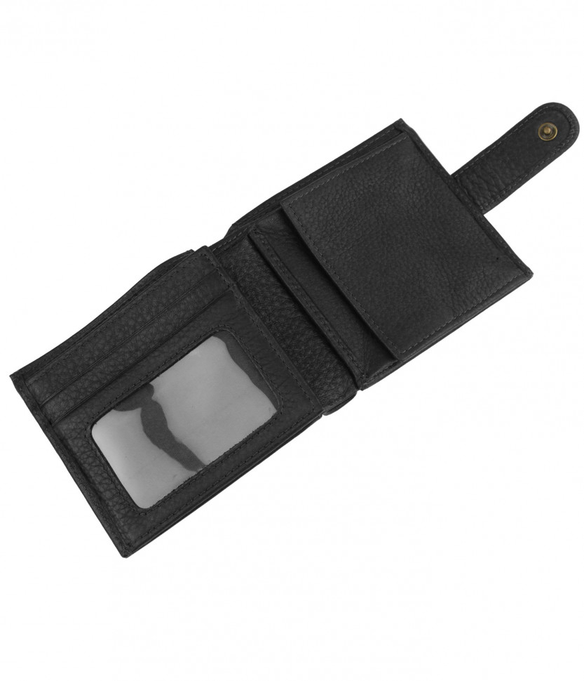 Мужской кошелёк из мягкой кожи чёрного цвета Bufalo WLJ-39