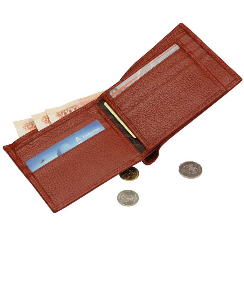 Кожаный кошелек Bufalo WLJ-05-zip терракотового цвета