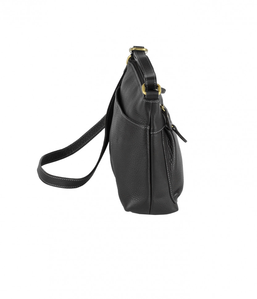 Женская кросс-боди сумка из мягкой кожи Bufalo SJ-15L чёрная