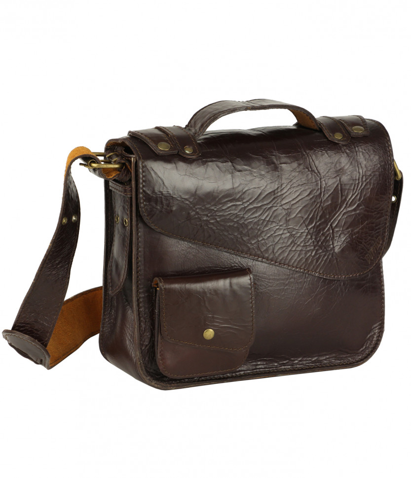 Коричневый кожаный портфель Bufalo LB-04