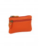 Мини-кошелёк на молнии из кожи оранжевого цвета Bufalo WLJ-35