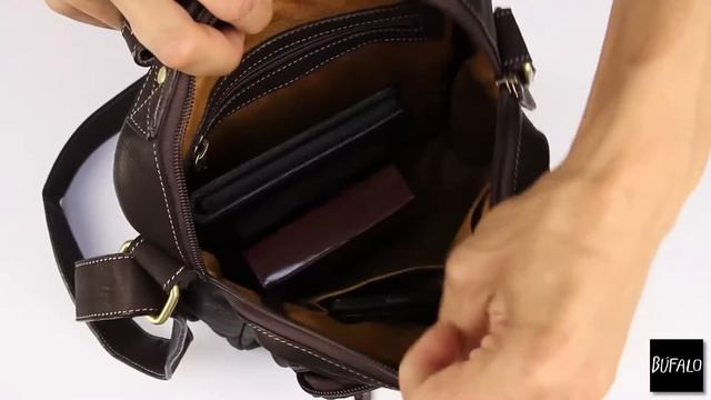 Коричневая мужская сумка через плечо Bufalo UJ-10