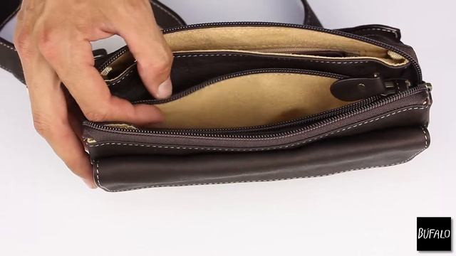 Рыжая поясная сумка на ремень Bufalo BTJ-01M