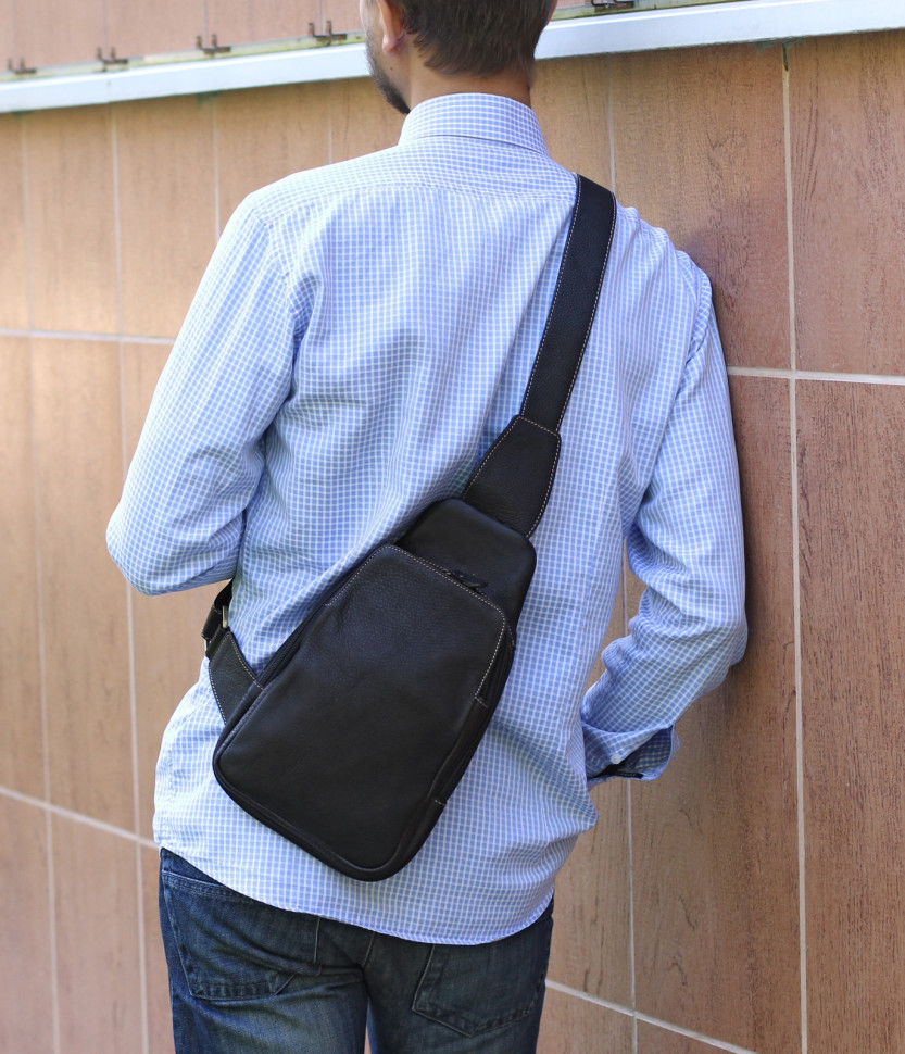 Стильная сумка на грудь Bufalo DBJ-05 черного цвета