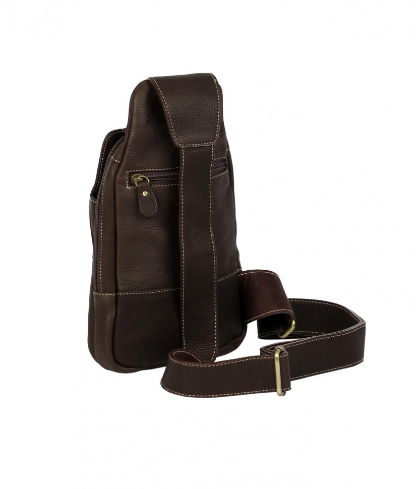 Удобная коричневая сумка на грудь Bufalo DBJ-05