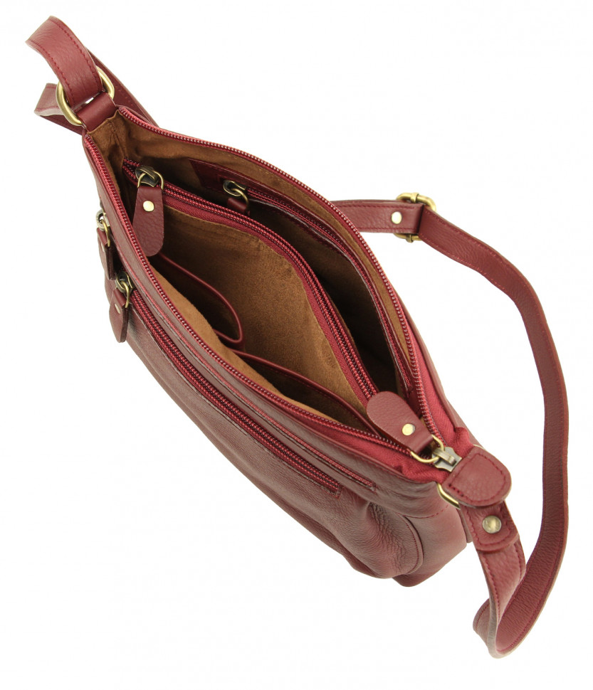 Красная женская кросс-боди сумка из мягкой кожи Bufalo SJ-15L red