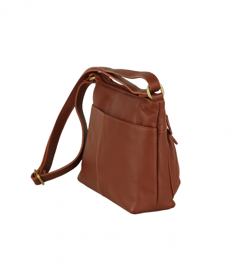 Женская кросс-боди сумка из мягкой кожи Bufalo SJ-15L кирпичного цвета