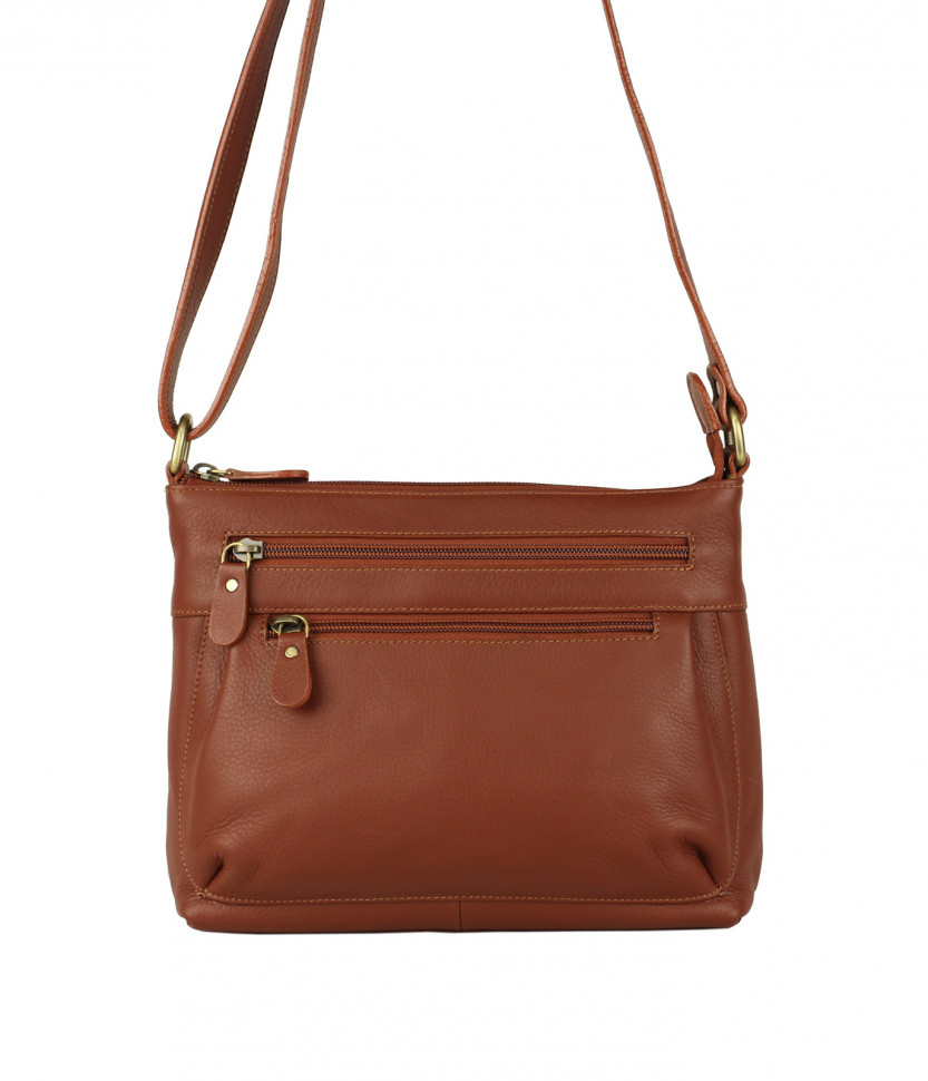 Женская кросс-боди сумка из мягкой кожи Bufalo SJ-15L кирпичного цвета