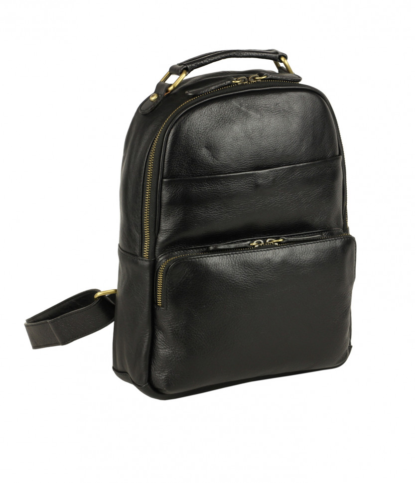 Городской рюкзак из кожи растительного дубления Bufalo BPJ-22 черный