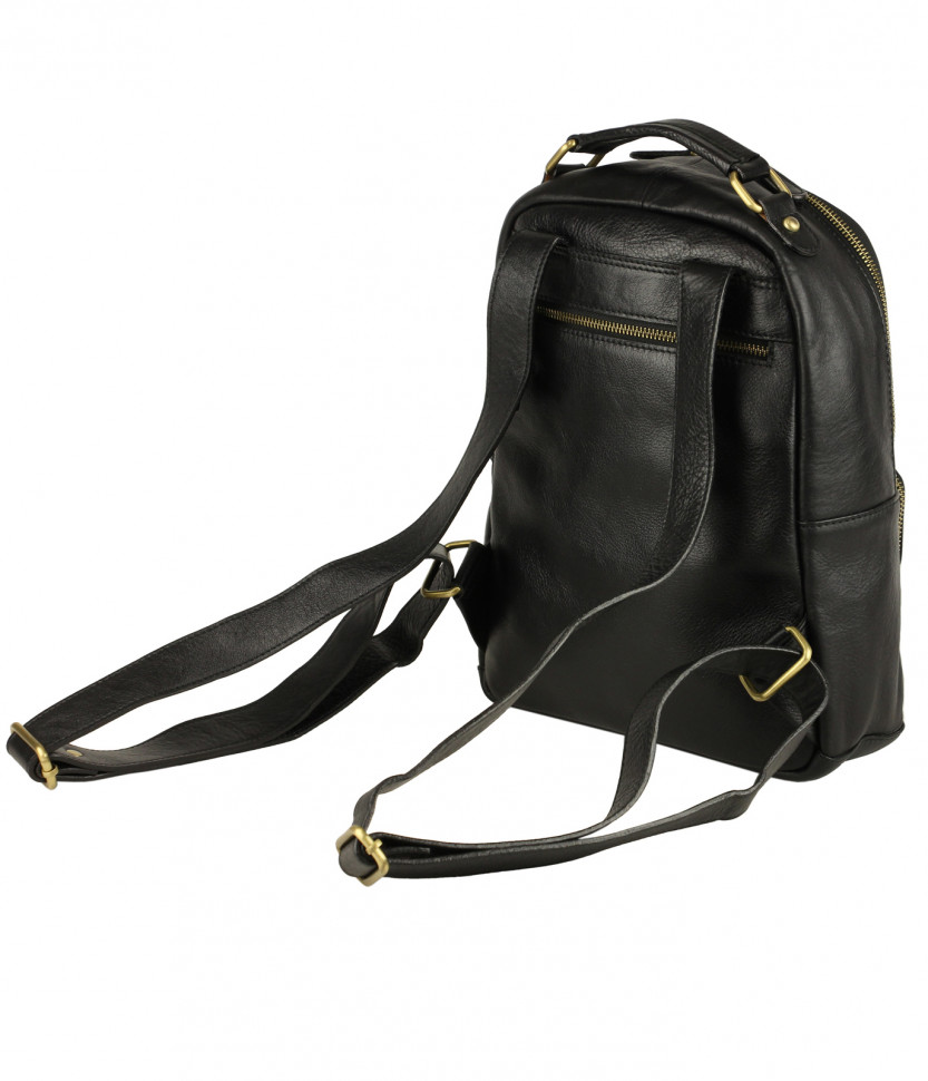 Городской рюкзак из кожи растительного дубления Bufalo BPJ-22 черный