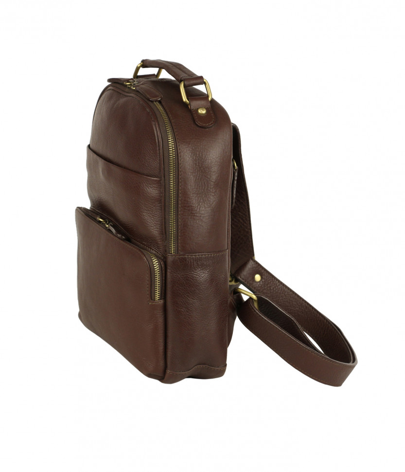 Городской рюкзак из кожи растительного дубления Bufalo BPJ-22 коричневого цвета