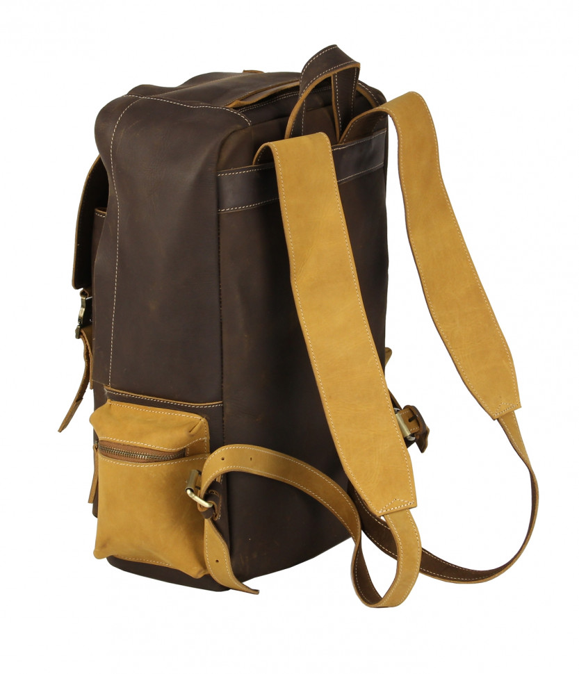 Крутой рюкзак из нубука для мужчин BPN-18 коричневый