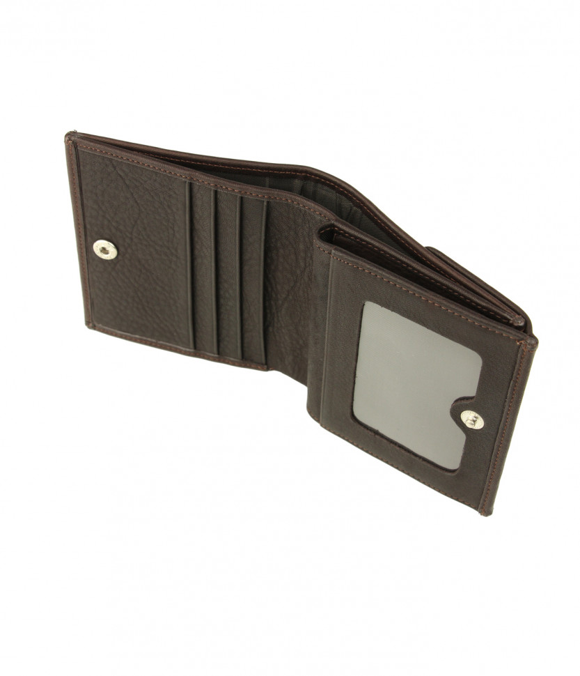 Небольшой квадратный кошелек из мягкой кожи коричневого цвета Bufalo WLJ-11