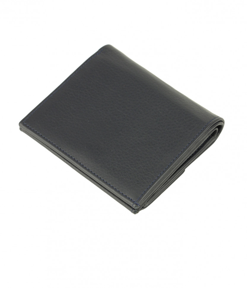 Небольшой квадратный кошелек из мягкой кожи синего цвета Bufalo WLJ-11