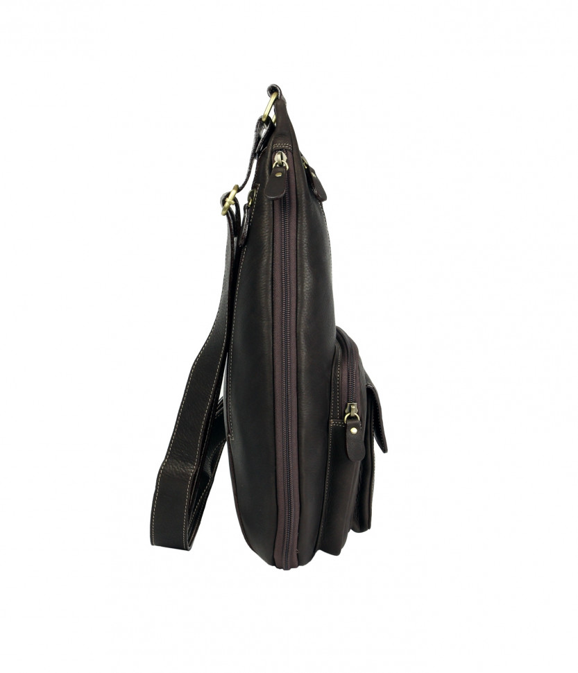 Диагональная коричневая сумка на грудь DBJ-04